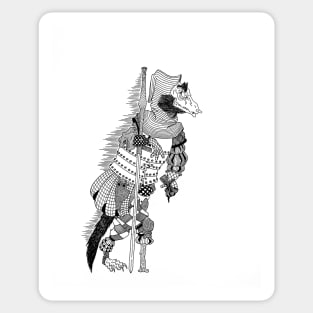 Brave fox knight. Sticker